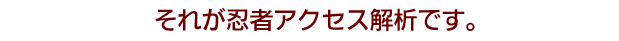 それが忍者アクセス解析です。