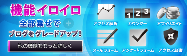 機能イロイロ全部乗せでブログをグレードアップ!（アクセス解析/カウンター/アフィリエイトなど） 他の機能をもっと詳しく