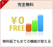 完全無料 - 無料版でも全ての機能が使える