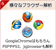 様々なブラウザー解析 - GoogleChromeはもちろんPSPやPS3、jigbrowserも解析